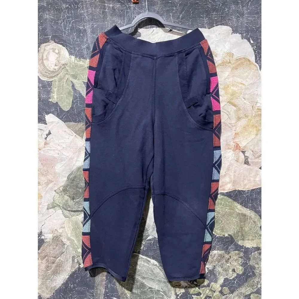 NEW Free People Team Spirit Pant Sweatpants Embroidered Size L - Picture 5 of 5